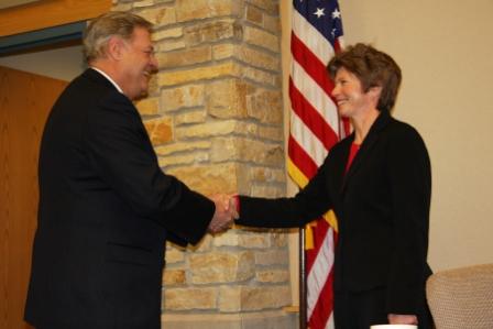 Linda being sworn in at her installation ceremony